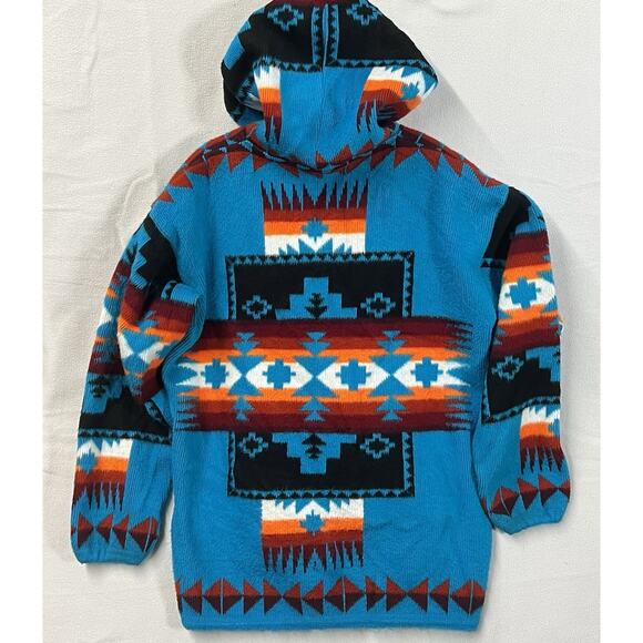 Vtg Artisanias Tuntaquimba Wool Zip Hood Jacket Aztec Southwestern Tribal Print - Picture 2 of 9
